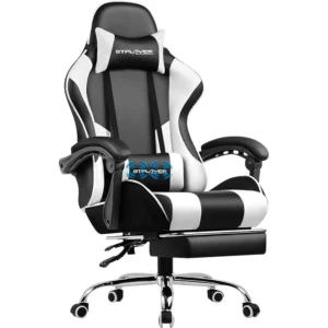 Computer Chair with Footrest and Lumbar Support